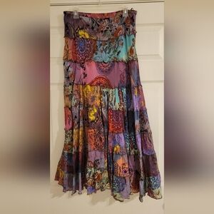 dressbarn Colorful Patchwork Maxi Skirt